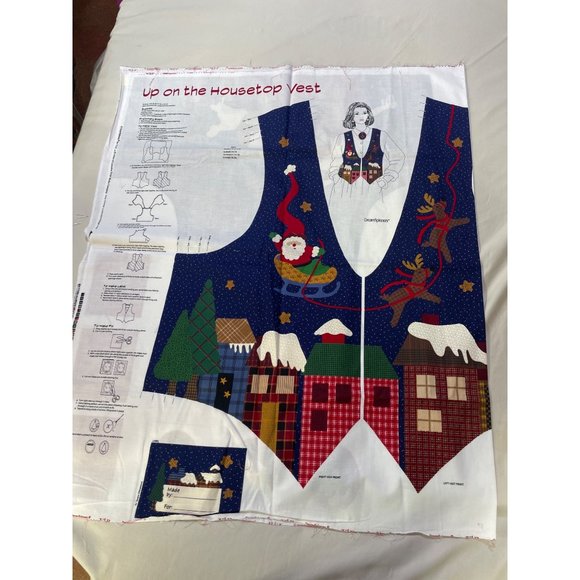 Up on the House Top Vest Panel by Dream Spinners XS S M LARGE - Picture 1 of 6